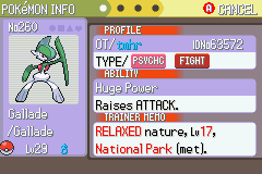 pokemon light platinum gallade
